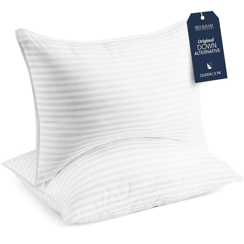 Beckham Hotel Collection Bed Pillows StandardQueen Size Set of 2 Down Alternative Bedding Gel Cooling Pillow for Back Stomach or Side Sleepers - Image 1