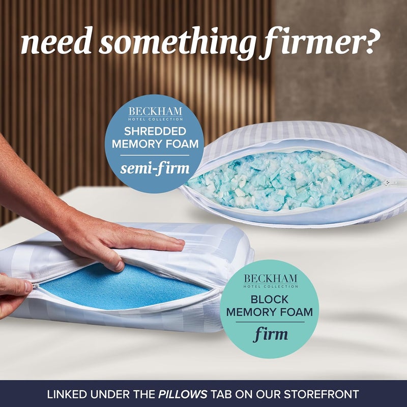 Beckham Hotel Collection Bed Pillows StandardQueen Size Set of 2 Down Alternative Bedding Gel Cooling Pillow for Back Stomach or Side Sleepers - Image 2