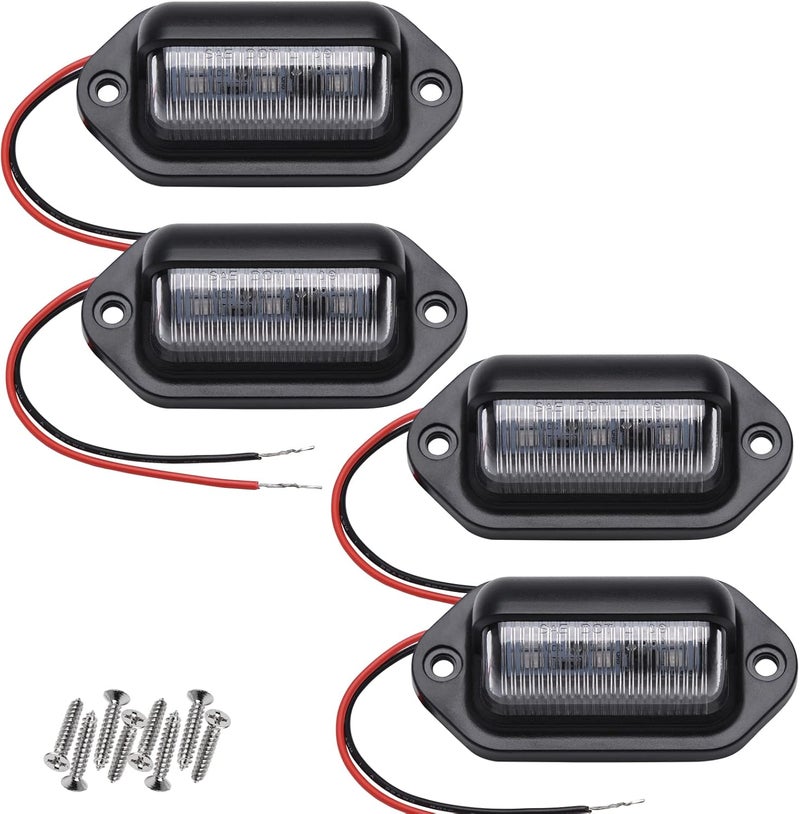 XINYANG 4PCS Blue LED License Plate Light, Waterproof 6-SMD Taillight for Trucks, SUVs, Trailers, and Boats - Image 1