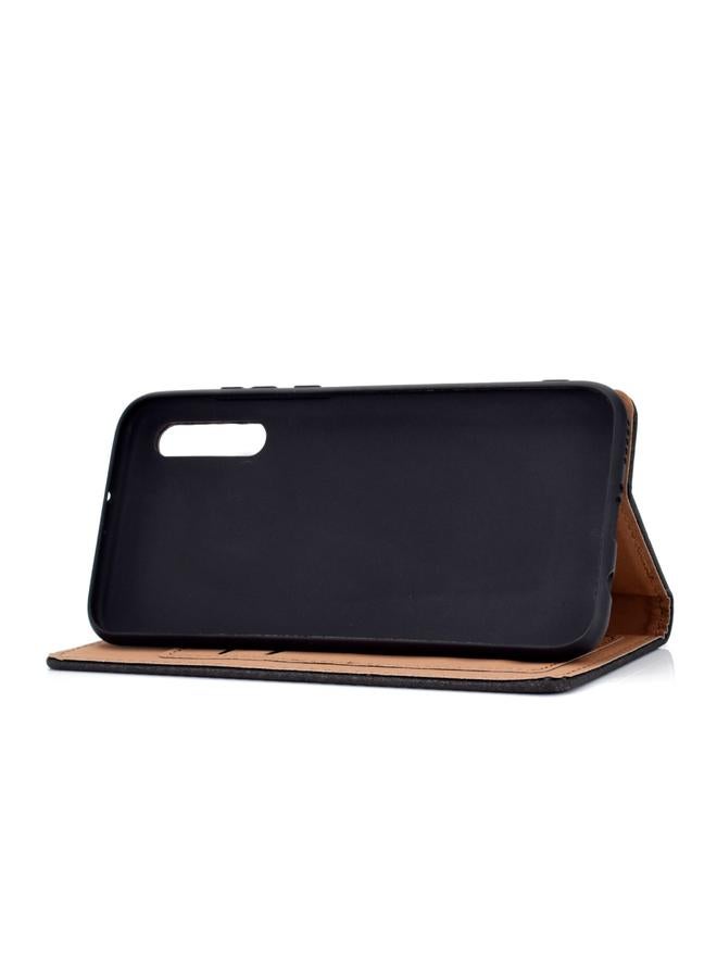 S-TOP Case For Galaxy A50 Solid Color Magnetic Horizontal Flip Leather Case with Card Slot & Holder - Image 4