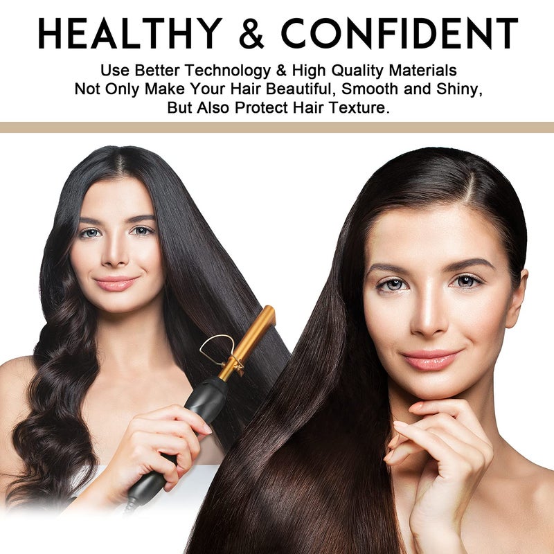 NICEMOVIC Ceramic Heating Hair Straightener Comb - Hot Pressing Brush for Natural Black Hair, Beard Wigs, and Curling (Gold) - Image 5