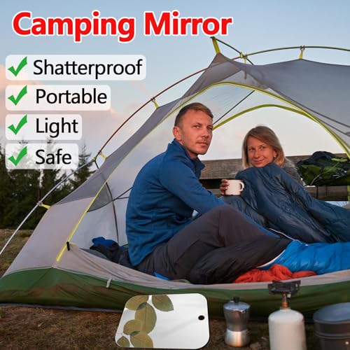 NKJVE Shatterproof Shower Mirror fogless for Shaving Mirror (Larger,11"x8") Small Wall Hanging Camp Vanity Mirror,Unbreakable Makeup Travel Camping Mirrors,Men Fog Free Handheld,Outdoor Showers - Image 3