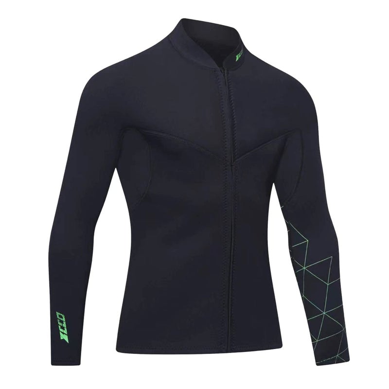 ZCCO Wetsuit Top Men's 3mm Neoprene Wetsuits Jacket,Front Zipper Long Sleeves Diving Suit for Swimming,Snorkeling,Scuba Diving,Surfing (3FT-MN, XL) - Image 5