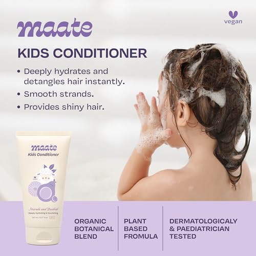 Maate Marula & Baobab Kids Conditioner 150 ml | For Curly & Frizzy Hair | Naturally Nourishes and Hydrates Hair | Enriched With Coconut & Olive Oil | Vegan | Tangle-Free | For Kid 3 Years and Older - Image 4