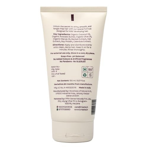Maate Marula & Baobab Kids Conditioner 150 ml | For Curly & Frizzy Hair | Naturally Nourishes and Hydrates Hair | Enriched With Coconut & Olive Oil | Vegan | Tangle-Free | For Kid 3 Years and Older - Image 3