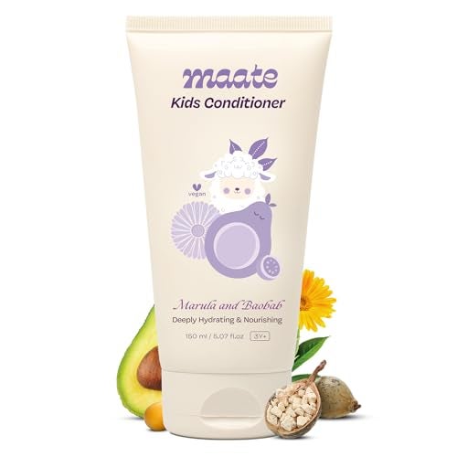 Maate Marula & Baobab Kids Conditioner 150 ml | For Curly & Frizzy Hair | Naturally Nourishes and Hydrates Hair | Enriched With Coconut & Olive Oil | Vegan | Tangle-Free | For Kid 3 Years and Older - Image 1