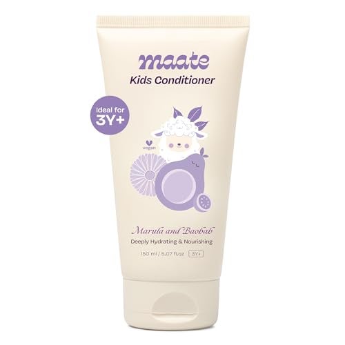 Maate Marula & Baobab Kids Conditioner 150 ml | For Curly & Frizzy Hair | Naturally Nourishes and Hydrates Hair | Enriched With Coconut & Olive Oil | Vegan | Tangle-Free | For Kid 3 Years and Older - Image 2