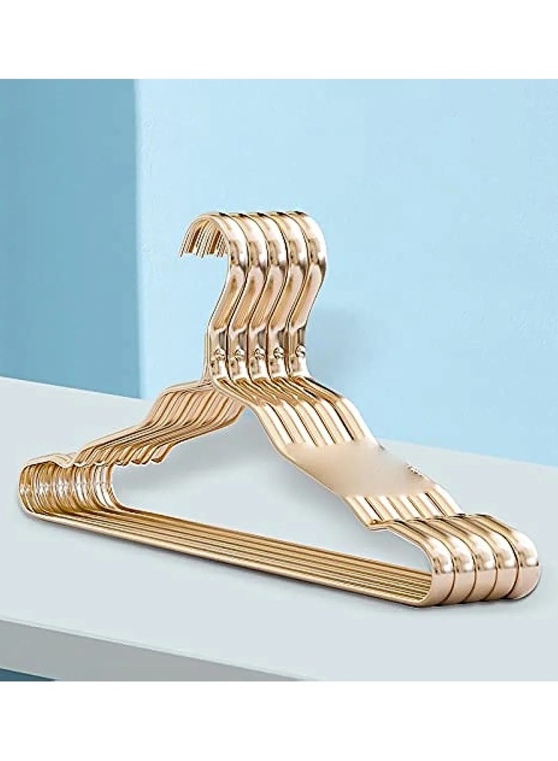 5 Pack Premium Matte Gold Aluminum Clothes Hangers 16.5 Inch Extra Smooth Durable Metal Hanger Set Lightweight Sturdy Garment Rack for Shirt Dress Jacket Trouser Pants Slacks Elegant Design - Image 1