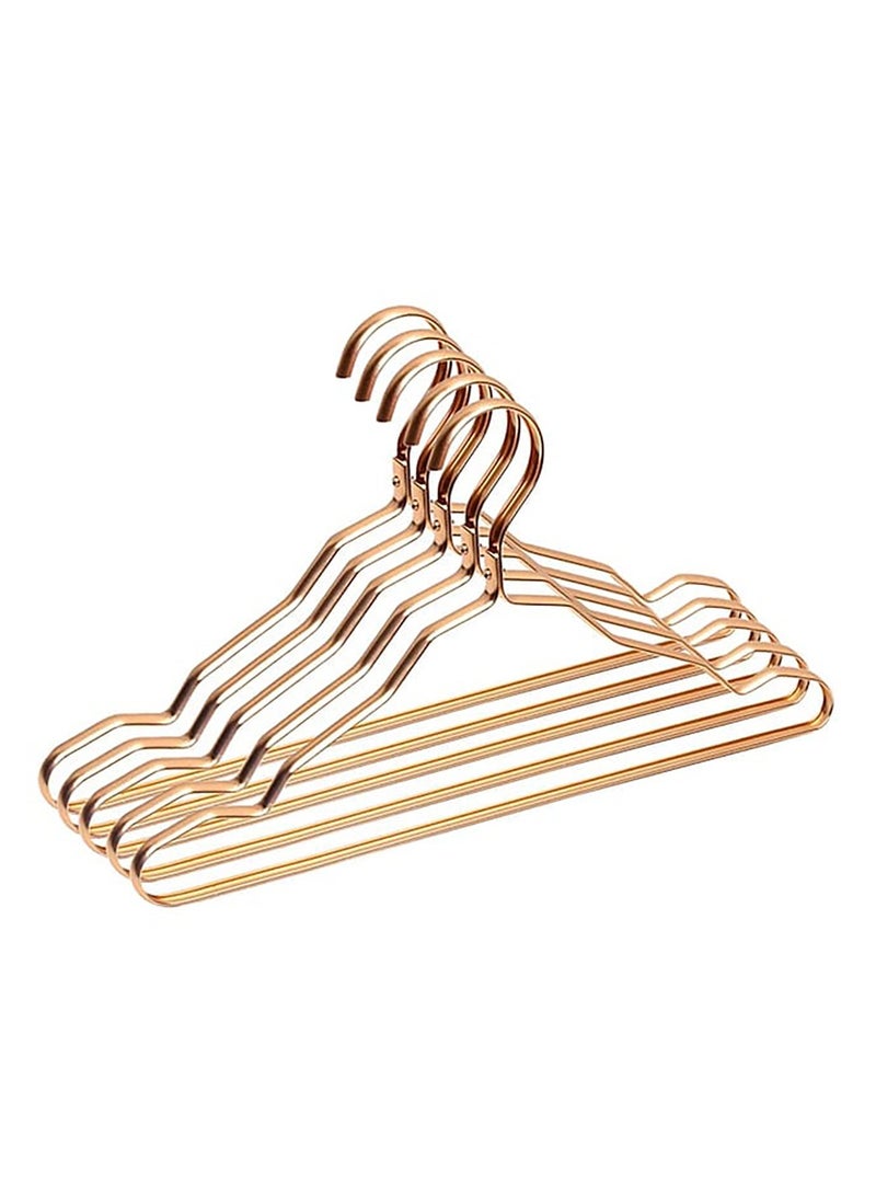 5 Pack Premium Matte Gold Aluminum Clothes Hangers 16.5 Inch Extra Smooth Durable Metal Hanger Set Lightweight Sturdy Garment Rack for Shirt Dress Jacket Trouser Pants Slacks Elegant Design - Image 3