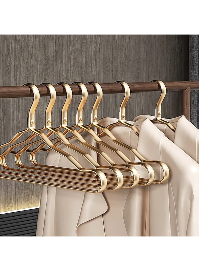 5 Pack Premium Matte Gold Aluminum Clothes Hangers 16.5 Inch Extra Smooth Durable Metal Hanger Set Lightweight Sturdy Garment Rack for Shirt Dress Jacket Trouser Pants Slacks Elegant Design - Image 2