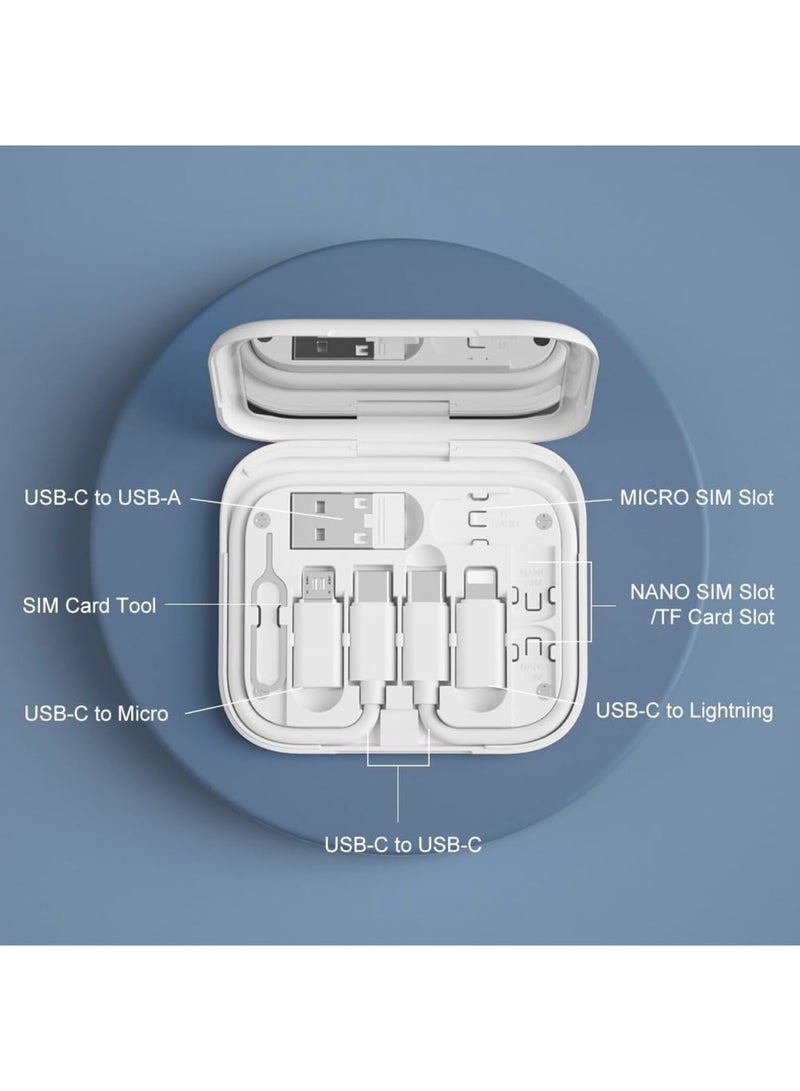 SOLARAE USB Adapter Kit, USB-C to USB Adapter, USB C to Lighting Adapter Box, Multi-Type Charging Cable Case for Traveling, OTG Adapters for iPhone 14/15, Google Pixel (White) - Image 4