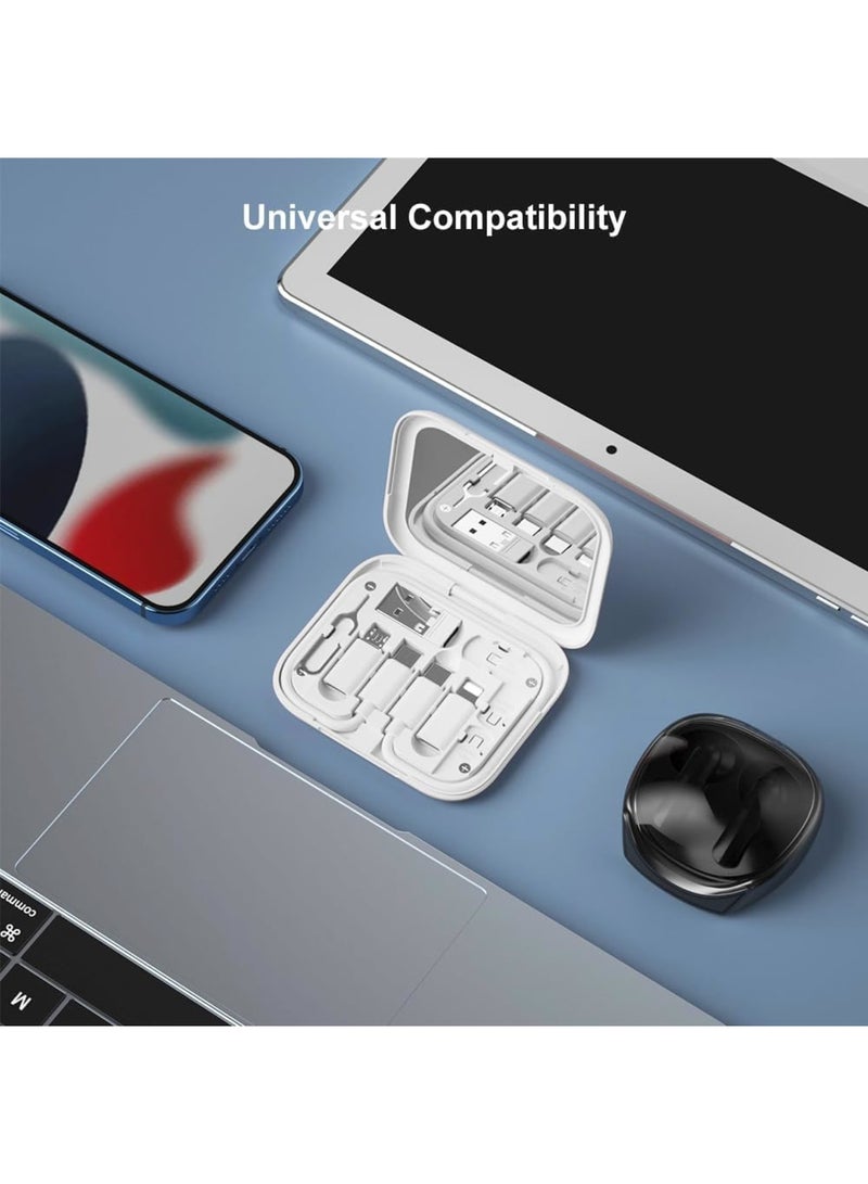 SOLARAE USB Adapter Kit, USB-C to USB Adapter, USB C to Lighting Adapter Box, Multi-Type Charging Cable Case for Traveling, OTG Adapters for iPhone 14/15, Google Pixel (White) - Image 3