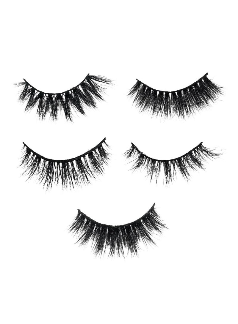 Calla Lashes 5-Pair 5 Styles Faux Mink Lashes Luxurious Volume Fluffy Natural Soft Thick Falses Eyelashes Mixed - Image 3