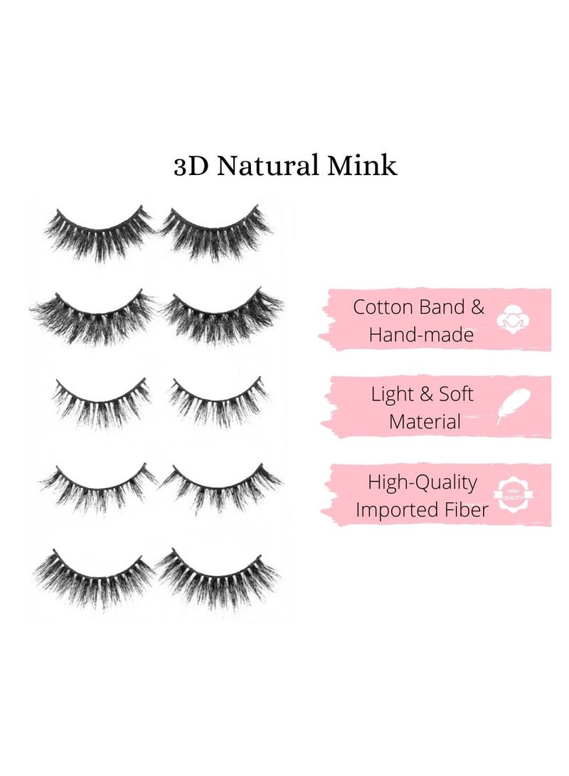 Calla Lashes 5-Pair 5 Styles Faux Mink Lashes Luxurious Volume Fluffy Natural Soft Thick Falses Eyelashes Mixed - Image 4