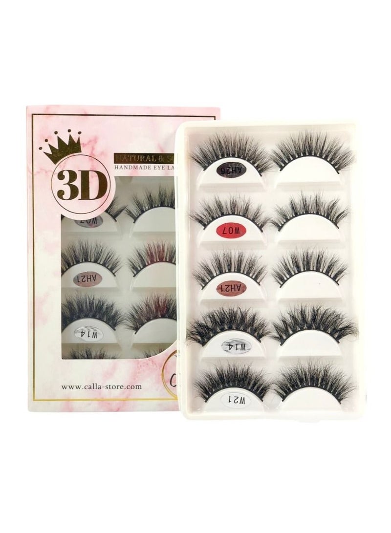 Calla Lashes 5-Pair 5 Styles Faux Mink Lashes Luxurious Volume Fluffy Natural Soft Thick Falses Eyelashes Mixed - Image 5
