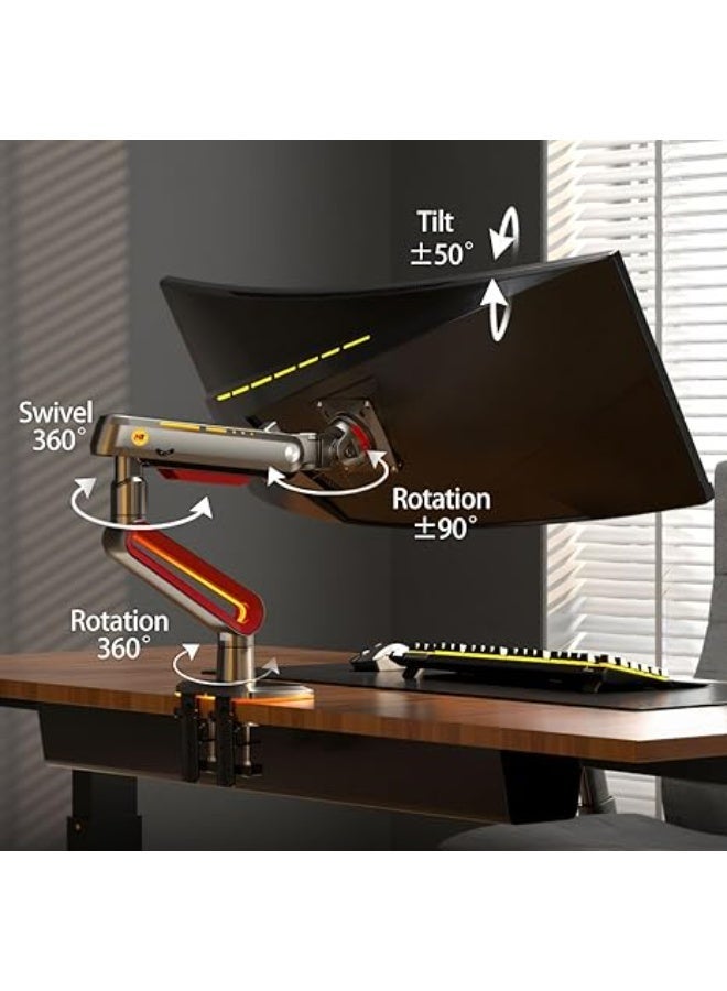 RGB Gaming Monitor Arm – Sturdy and Adjustable for Monitors from 32 to 60 inches – Practical and Ideal for Everyday Use - Image 3
