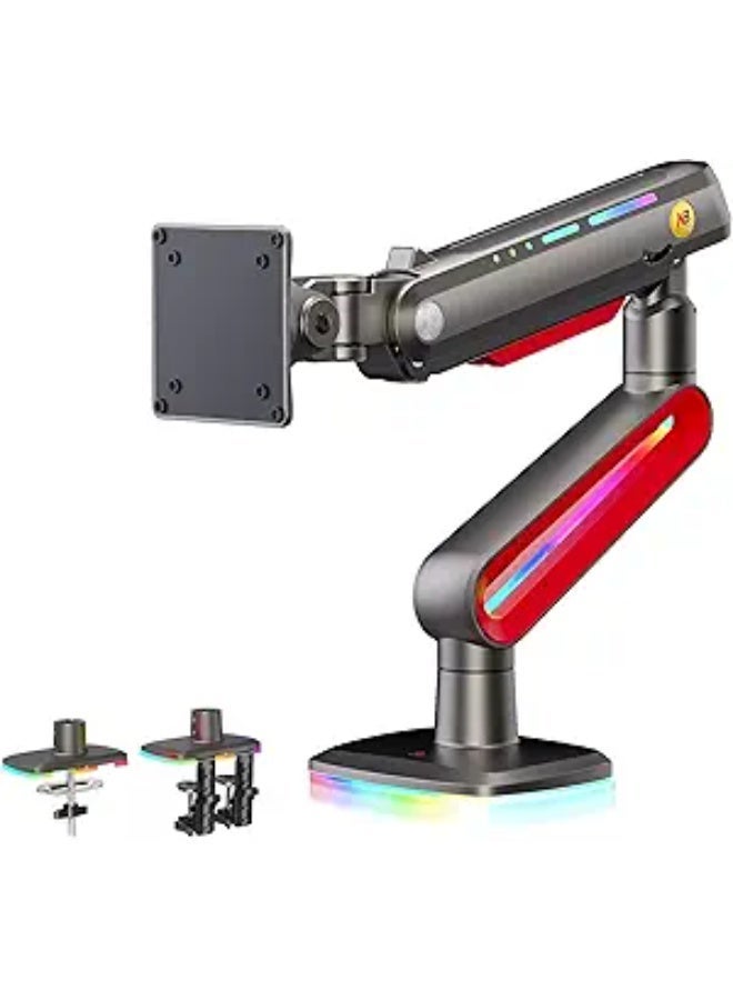 RGB Gaming Monitor Arm – Sturdy and Adjustable for Monitors from 32 to 60 inches – Practical and Ideal for Everyday Use - Image 1