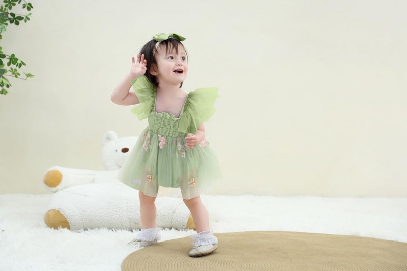TITKKOP Baby Girl Clothes Infant Tulle Romper Ruffe Sleeveless Bodysuit Baby Girl Outfits Infant Girl Dress(green,3-6M) - Image 5