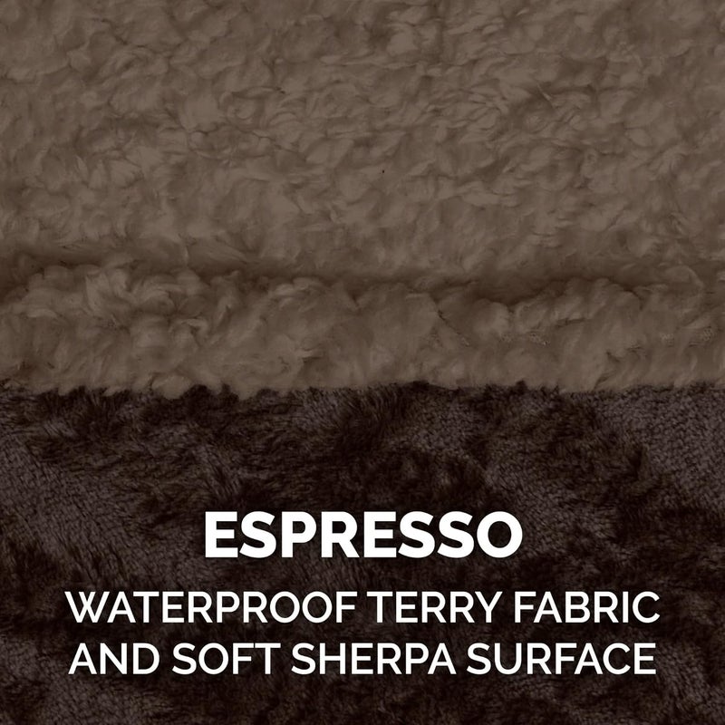 Furhaven Waterproof & Self-Warming Throw Blanket for Dogs & Indoor Cats, Washable & Reflects Body Heat - Soft-Edged Terry & Sherpa Dog Blanket - Espresso, Medium - Image 4