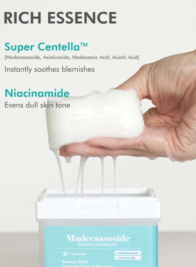 DERMAL Madecassoside Blemish Control Pad - Korean Toner Pad for Blemish & Tone Improvement with Centella Asiatica - Vegan Gauze Tencel Square Pads - Travel Kit 12 Pads, 3 Pack (Total 36 ea) - Image 4
