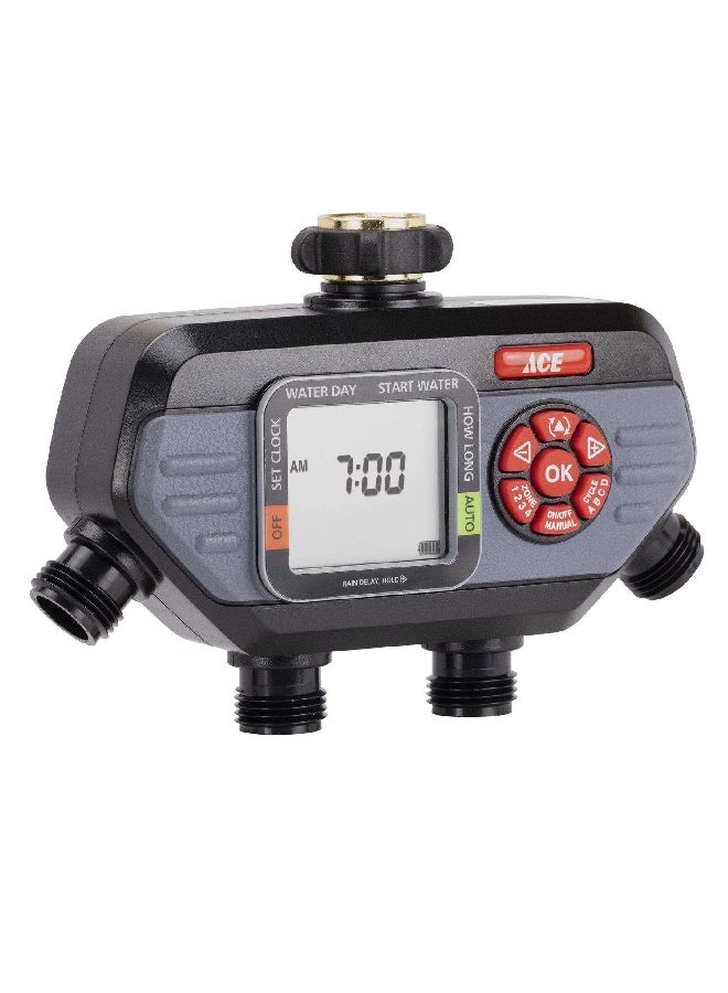 آيس 73280 هايدرولوجبك مؤقت للمياه رقمي أربع مناطق أسود ورمادي 27.5 x 27 x 7.5 سم - Image 3