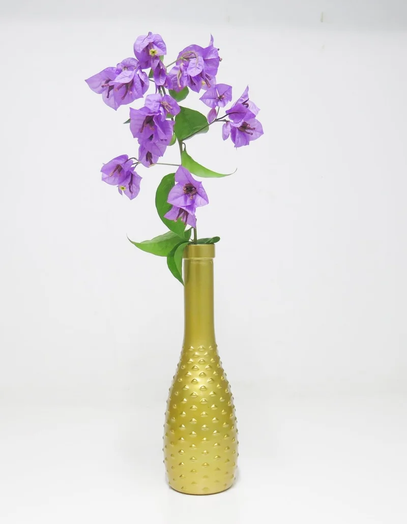 Missi Gold Fine Embossed Glass Vase (26 Cm)