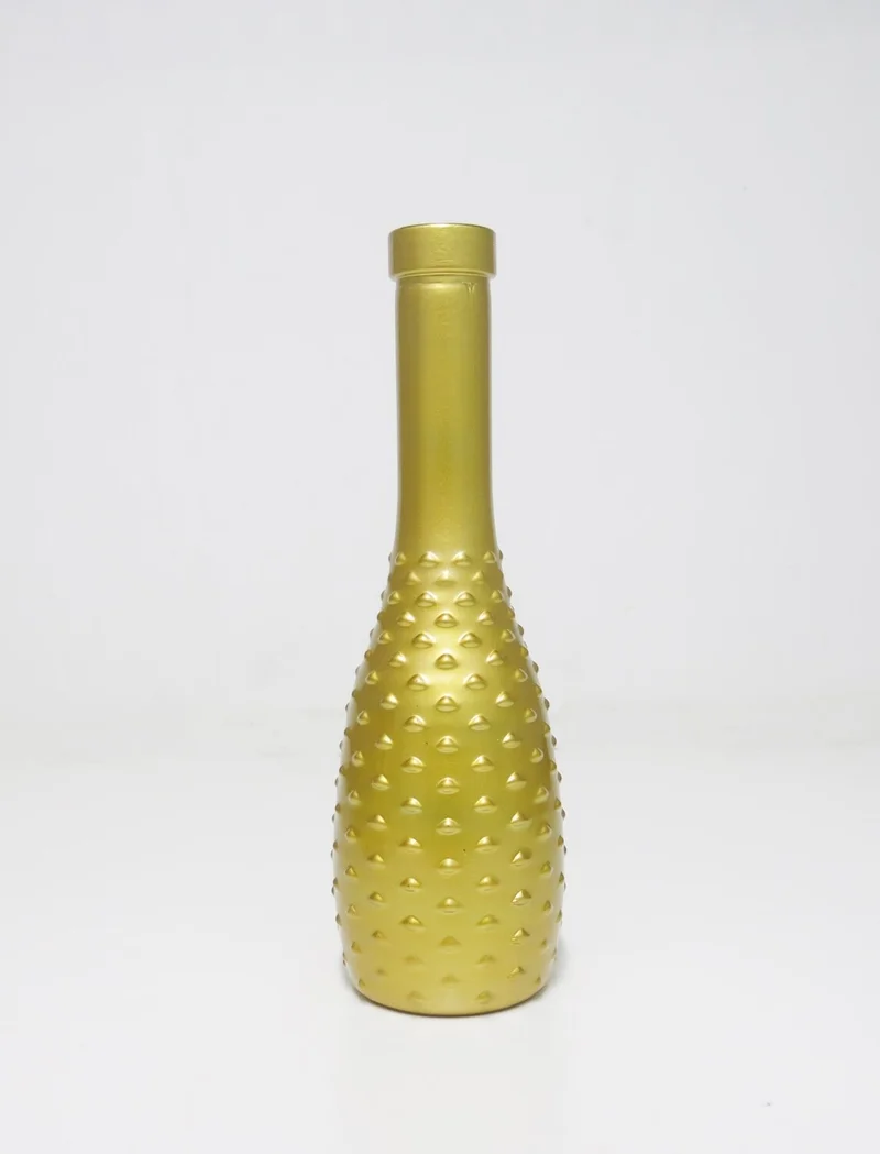 Missi Gold Fine Embossed Glass Vase (26 Cm)