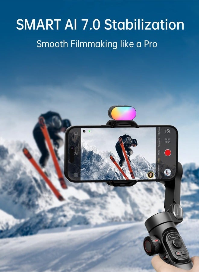 AOCHUAN Smart XE KIT Gimbal, 3 Axis Image Stabilizer for Phone, Foldable Gimbal for Smartphone, with Zoom Slider, TikToka, YouTube, Vlogging Gimbal for iPhone and Android Devices - Image 3