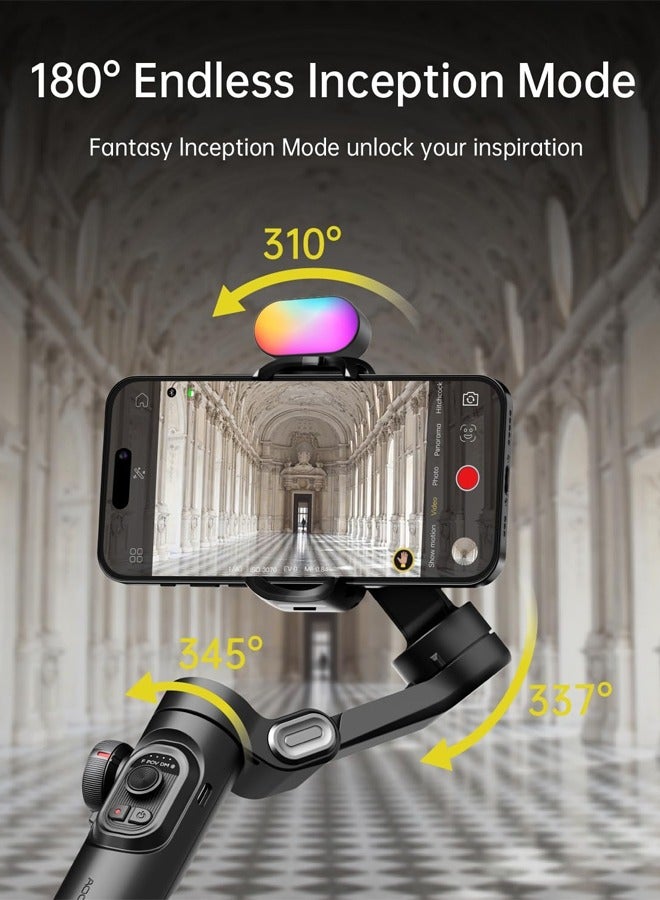 AOCHUAN Smart XE KIT Gimbal, 3 Axis Image Stabilizer for Phone, Foldable Gimbal for Smartphone, with Zoom Slider, TikToka, YouTube, Vlogging Gimbal for iPhone and Android Devices - Image 4