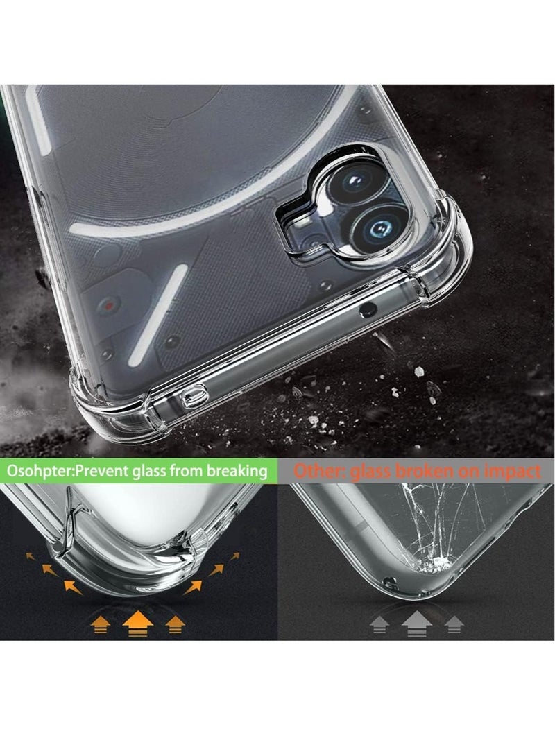 DUSALA Nothing Phone 1 Case Clear Transparent with 2pcs Screen Protector Reinforced Corners TPU Shock Absorption Flexible Cell Phone Cover for Nothing Phone 1(Clear) - Image 2
