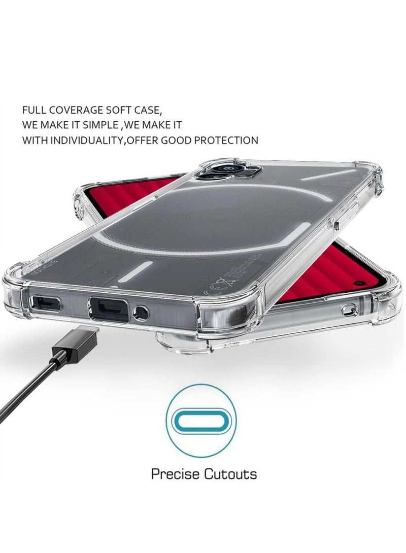 DUSALA Nothing Phone 1 Case Clear Transparent with 2pcs Screen Protector Reinforced Corners TPU Shock Absorption Flexible Cell Phone Cover for Nothing Phone 1(Clear) - Image 4