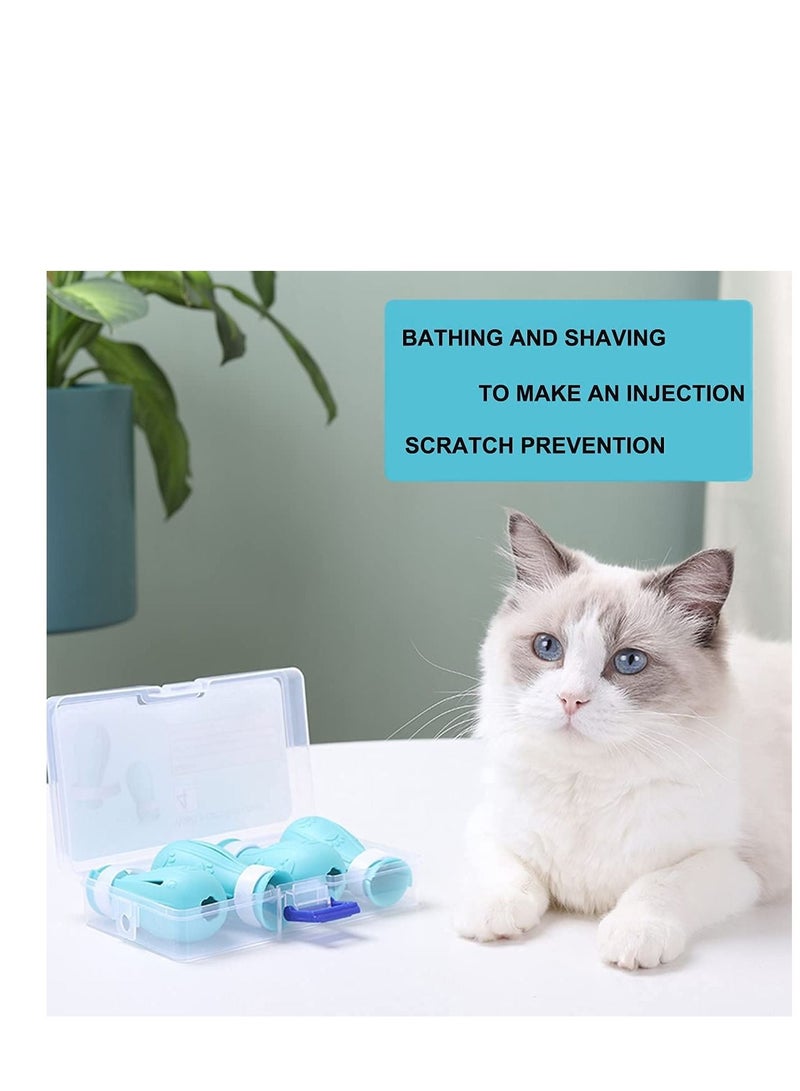 Excefore Cat Anti Scratch Boots for Cats Only, Cat Shoe Adjustable Silicone Cat Shoes for Cat Scratch Protector, of Various Sizes for Cat Bathing and Shaving - Image 2