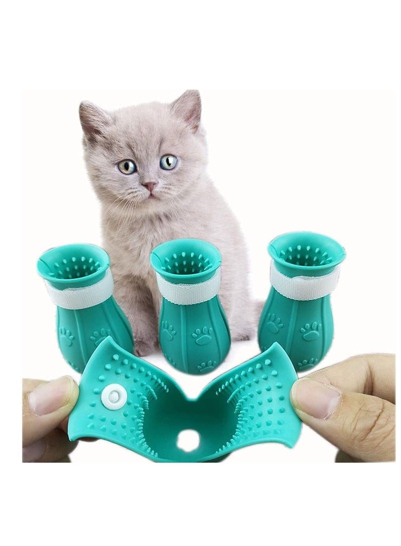 Excefore Cat Anti Scratch Boots for Cats Only, Cat Shoe Adjustable Silicone Cat Shoes for Cat Scratch Protector, of Various Sizes for Cat Bathing and Shaving - Image 3