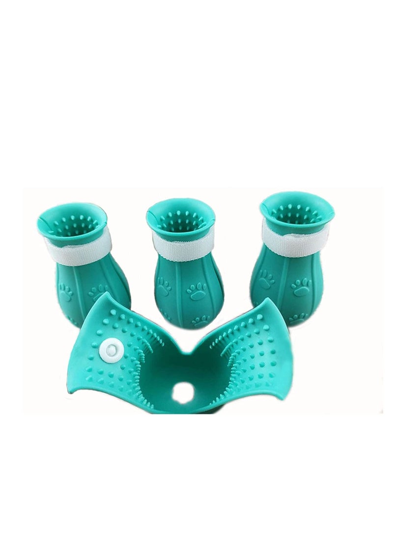 Excefore Cat Anti Scratch Boots for Cats Only, Cat Shoe Adjustable Silicone Cat Shoes for Cat Scratch Protector, of Various Sizes for Cat Bathing and Shaving - Image 1
