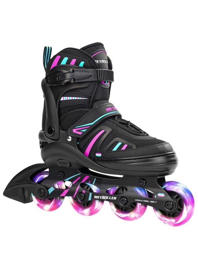 METROLLER Adjustable Inline Skates for Girls Boys with Light up Roller Skates Wheels Kids Youth Fun Beginner Blades - Image 1