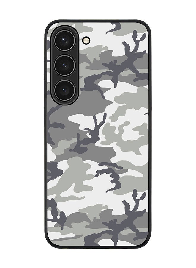 Stylizedd Rugged Black edge case for Samsung Galaxy S23 5G Slim fit Soft Case Flexible Rubber Edges Anti Drop TPU Gel Thin Cover - Artic Camo - Image 1