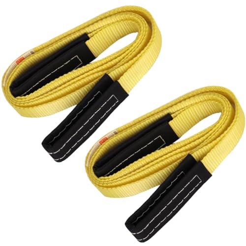 XSTRAP STANDARD 2PK 1x 8FT Lift Sling Web StrapWear Guard End Heavy Duty Flat Eye Lifting Sling with 2 Reinforced Loops for Tree Saver Lifting Furniture Appliances Machine - Image 1