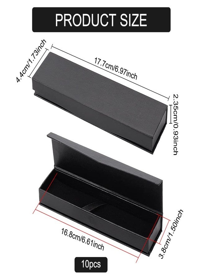 BENECREAT 10pcs Black Ballpoint Pen Gift Box with Magnetic Closure, Long Necklace Cardboard Case for Watches, Pens, Necklaces, Bracelets - Image 2