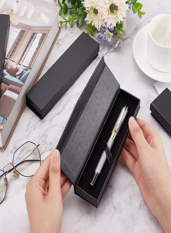 BENECREAT 10pcs Black Ballpoint Pen Gift Box with Magnetic Closure, Long Necklace Cardboard Case for Watches, Pens, Necklaces, Bracelets - Image 3