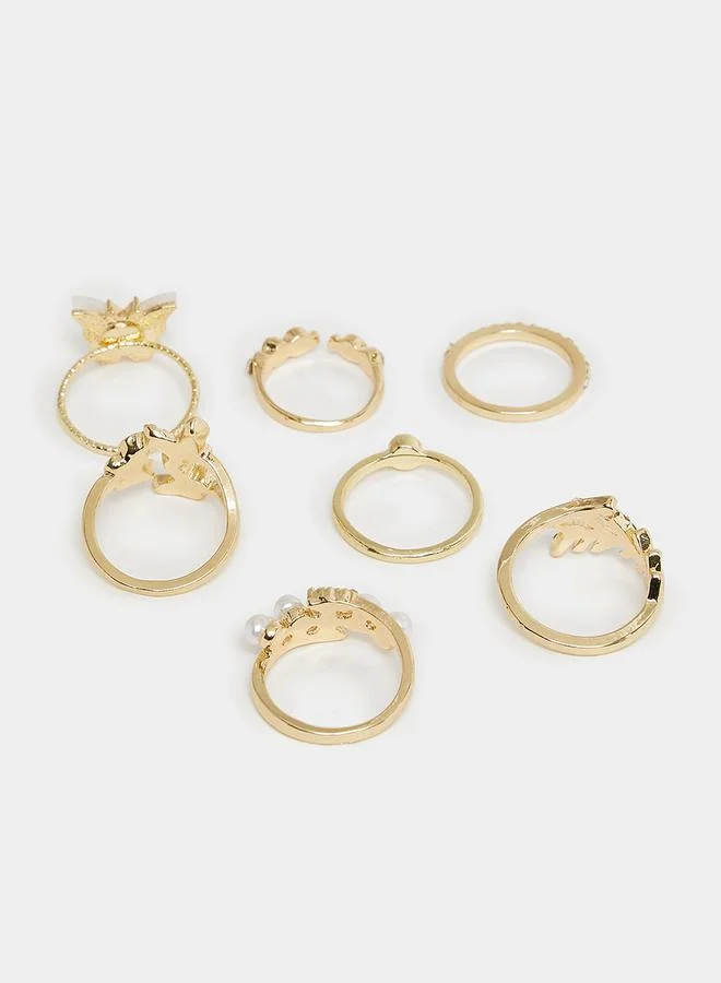 Styli Set of 7 - Assorted Rhinestone Detail Rings
