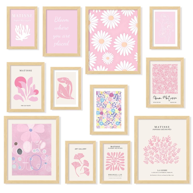 97 Decor Pink Wall Decor Aesthetic Pictures Matisse Wall Art Pink Posters for Room Aesthetic Abstract Danish Pastel Prins Light Pink Dorm Wall Decor for College Girls Bedroom 8x10 Unframed