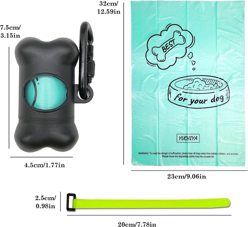 YUCHIYA Dog Poop Pickup Bags Holder Dispenser with Standard-Sized Leak-Proof Scented Doggy Waste Bags and Carabiner with Safety Lock&Fastener Never Loose on Leash Lead Again (1 Holder 15 Bags, Black) - Image 5