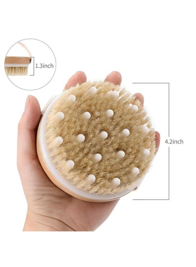 Stadash Wooden Body Brush for Dry Brushing and Exfoliation - Massaging Nodes for Cellulite Relief, Skin Detox and Lymphatic Support Wet and Dry Use for Men & Women Bamboo Handle - Image 2