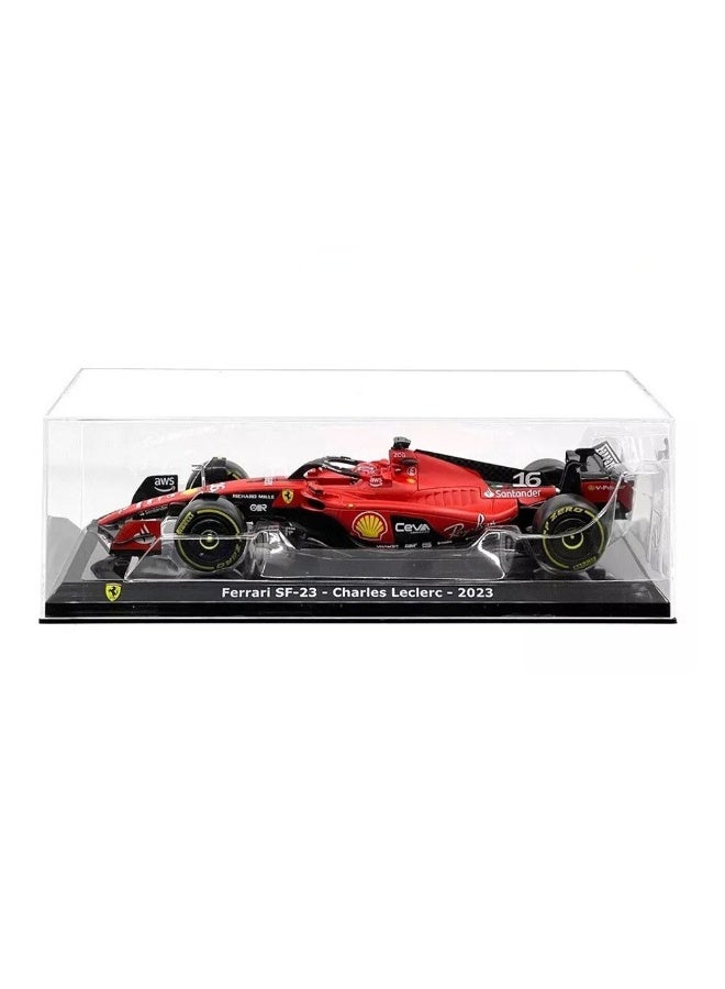 Bburago F1 2023 Ferrari SF-23 #16 Charles Leclerc Die-cast Car with Driver Helmet (1:24, Red) - Image 2
