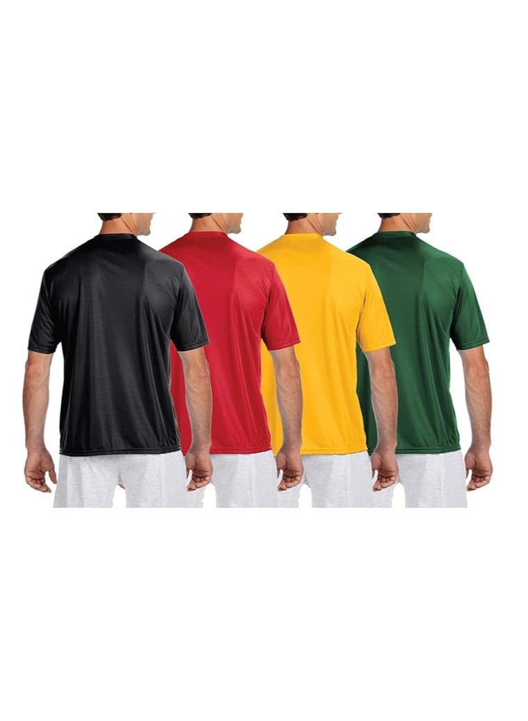 برينت شوب فور مي مجموعة مكونة من 4 تي شيرتات رياضية للرجال بأكمام قصيرة سريعة الجفاف - تي شيرت رياضي مناسب للجفاف للرجال - تي شيرتات رياضية بأكمام قصيرة - Image 3