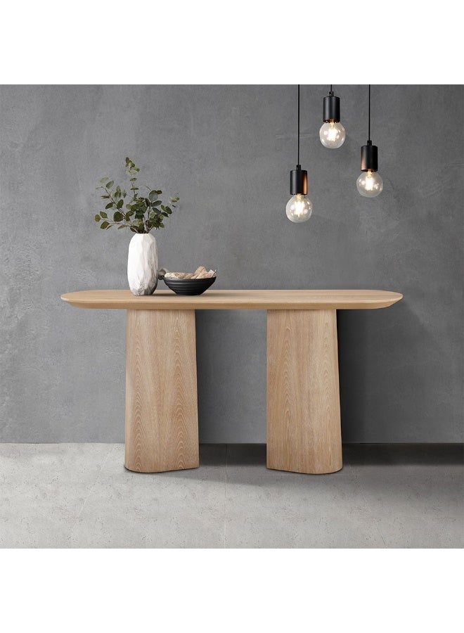 DANUBE HOME طاولة كونسول كانسو - بلوط طبيعي | أثاث غرفة المعيشة من الخشب الهندسي الأنيق | طاولة كونسول حديثة لمدخل المنزل | الحجم: L150xW39.5xH75cm | مثالية لديكور المنزل - Image 1