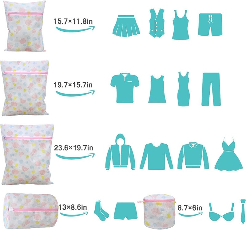 Zeinwap Mesh Laundry Bag, Washing Machine Wash Bag, Reusable and Durable Mesh Wash Bag for Delicates Blouse, Hosiery, Underwear, Bra, Lingerie Baby Clothes (Set of 5 Bags) - Image 2