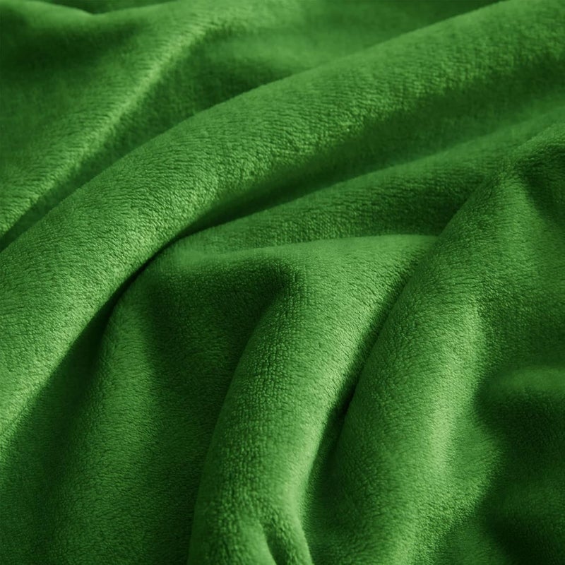 KMUSET Fleece Blanket Twin Size Emerald Lightweight Super Soft Cozy Luxury Bed Blanket Microfiber - Image 4