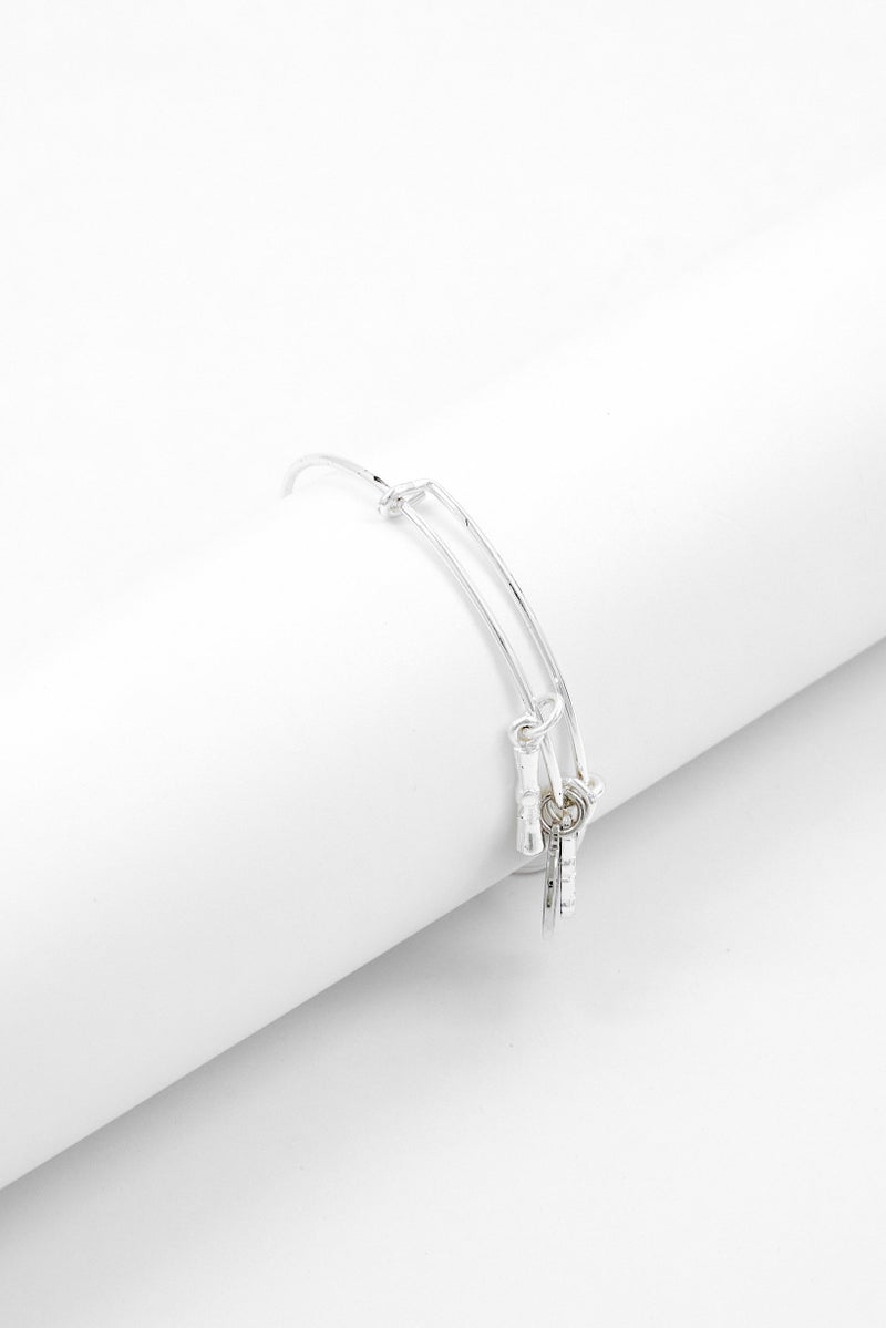 ALEX AND ANI Women Trio Tone Live Your Dream Charm Bracelet, Metallic Gold - Image 1