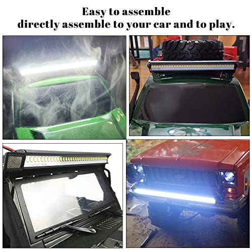 OGUNKE Globact Super Bright RC LED Light bar Roof LED Lamp Kit 36 LED Light Bar for Traxxas TRX-4 SCX10 90027 SCX10 II 90046 RC4WD D90 1/10 RC Rock Crawler Car - Image 5